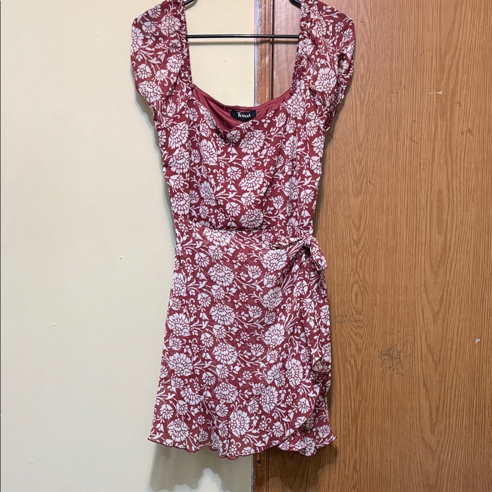 Trixxi Red and White Floral Mini Dress